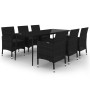 Set comedor de jardín 7 pzas y cojines ratán sintético y vidrio by , Garden sets - Ref: Foro24-3099737, Price: 613,16 €, Disc...