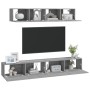Set de muebles para TV 4 pzas madera contrachapada gris Sonoma | Foro24.es | Tu tienda online para hogar, jardín y más Foro24.es