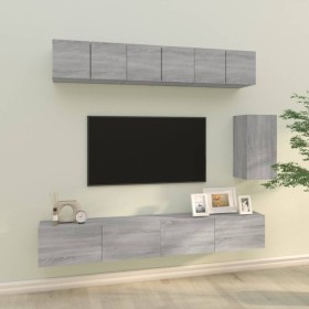 Set de muebles para TV 6 pzas madera contrachapada gris Sonoma by , TV Furniture - Ref: Foro24-3114620, Price: 209,05 €, Disc...