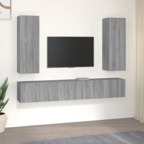 Set de muebles para TV 5 pzas madera contrachapada gris Sonoma by , TV Furniture - Ref: Foro24-3120210, Price: 191,46 €, Disc...