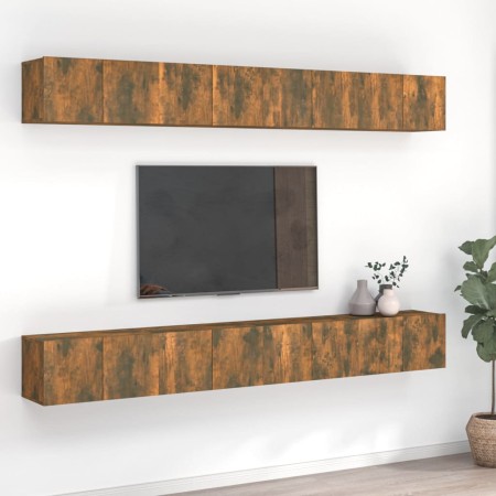 Muebles de TV 8 piezas madera color roble ahumado 60x30x30 cm | Foro24.es | Tu tienda online para hogar, jardín y más Foro24.es