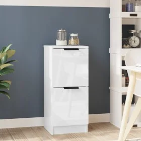 Hochglanzweißes Sperrholz-Sideboard 30x30x70 cm von vidaXL, Sideboards - Ref: Foro24-811181, Preis: 50,40 €, Rabatt: %