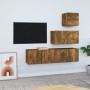 Set de muebles de TV 4 pzas madera contrachapada roble ahumado | Foro24.es | Tu tienda online para hogar, jardín y más Foro24.es