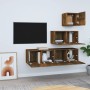Set de muebles de TV 4 pzas madera contrachapada roble ahumado | Foro24.es | Tu tienda online para hogar, jardín y más Foro24.es