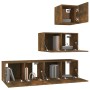 Set de muebles de TV 4 pzas madera contrachapada roble ahumado | Foro24.es | Tu tienda online para hogar, jardín y más Foro24.es