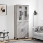 Aparador alto madera contrachapada gris sonoma 69,5x34x180 cm by , Sideboards - Ref: Foro24-3198239, Price: 139,85 €, Discoun...