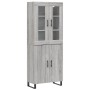 Aparador alto madera contrachapada gris sonoma 69,5x34x180 cm by , Sideboards - Ref: Foro24-3198239, Price: 139,85 €, Discoun...