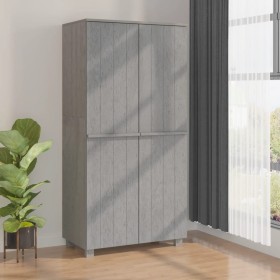 Armario HAMAR madera maciza de pino gris claro 89x50x180 cm de , Armarios roperos - Ref: Foro24-340483, Precio: 222,87 €, Des...