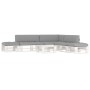 Muebles de palés 6 pzas y cojines madera pino impregnada blanco by , Garden sets - Ref: Foro24-3066855, Price: 653,06 €, Disc...