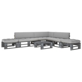Comprar Muebles de palets 6 pzas y cojines madera