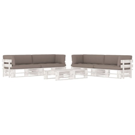 Muebles de palés 6 pzas y cojines madera pino impregnada blanco von , Gartensets - Ref: Foro24-3067005, Preis: 738,35 €, Raba...