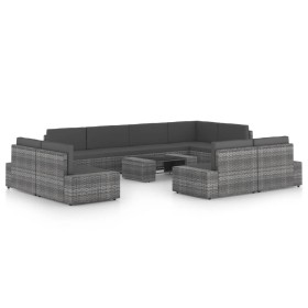 Juego muebles de jardín 10 pzas y cojines ratán sintético gris by , Garden sets - Ref: Foro24-3067175, Price: 1,00 €, Discoun...