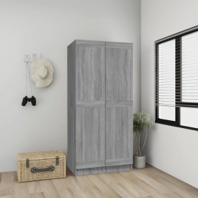 Armario de madera contrachapada gris Sonoma