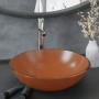 Lavabo de baño grifo y desagüe de empuje vidrio templado marrón by , Sinks - Ref: Foro24-3098454, Price: 97,42 €, Discount: %