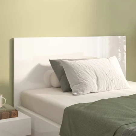 Glossy white plywood bed headboard 120x1.5x80 cm by vidaXL, Headboards and footboards - Ref: Foro24-811031, Price: 47,11 €, D...