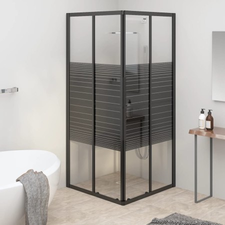 Cabina de ducha a rayas ESG negra 80x80x180 cm by , shower doors - Ref: Foro24-151849, Price: 267,01 €, Discount: %