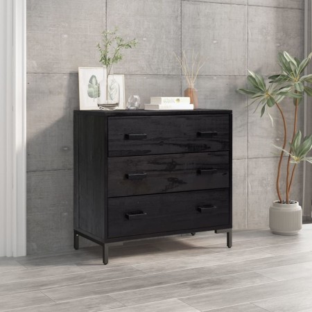 Cómoda de madera maciza de pino negro 75x35x70 cm | Foro24.es | Tu tienda online para hogar, jardín y más Foro24.es