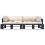 Sofás de palets de jardín 2 pzas con cojines arena madera pino by , Outdoor sofas - Ref: Foro24-277417, Price: 282,21 €, Disc...