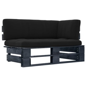Sofá de jardín esquina de palets madera pino impregnada negro by , Modular outdoor sofas - Ref: Foro24-3066584, Price: 142,31...