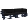 Sofá de palets 2 plazas cojines madera pino impregnada negro von , Gartensets - Ref: Foro24-3066656, Preis: 280,57 €, Rabatt: %