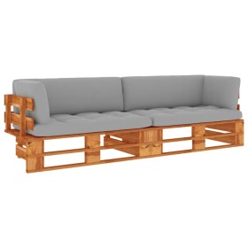 Sofá de palets 2 plazas cojines madera pino impregnada marrón von , Gartensets - Ref: Foro24-3066663, Preis: 290,47 €, Rabatt: %