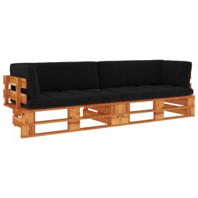 Sofá de palets 2 plazas cojines madera pino impregnada marrón von , Gartensets - Ref: Foro24-3066668, Preis: 288,96 €, Rabatt: %
