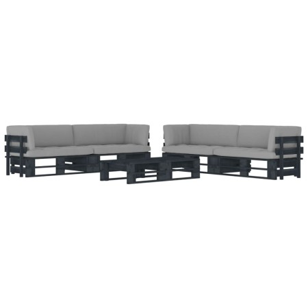 Muebles de palés 6 pzas y cojines madera pino impregnada negro von , Gartensets - Ref: Foro24-3067011, Preis: 736,22 €, Rabat...