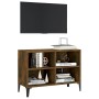 Mueble para TV con patas de metal roble ahumado 69,5x30x50 cm | Foro24.es | Tu tienda online para hogar, jardín y más Foro24.es