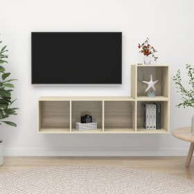 Juego de muebles de salón 2 pzas madera
