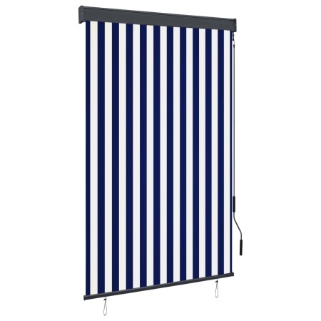 Estor enrollable de exterior azul y blanco 120x250 cm de , Persianas y estores - Ref: Foro24-145961, Precio: 53,08 €, Descuen...