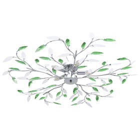 Lámpara de techo brazos cristal forma hoja 5 bombillas verde by , ceiling lights - Ref: Foro24-289241, Price: 78,37 €, Discou...