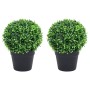 Plantas de boj artificial 2 uds forma bola maceta verde 32 cm by , artificial flora - Ref: Foro24-336519, Price: 53,07 €, Dis...