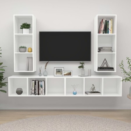 Muebles de salón de pared 4 piezas madera de ingeniería blanco | Foro24.es | Tu tienda online para hogar, jardín y más Foro24.es