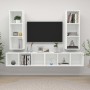 Muebles de salón de pared 4 piezas madera de ingeniería blanco | Foro24.es | Tu tienda online para hogar, jardín y más Foro24.es