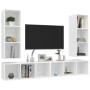 Muebles de salón de pared 4 piezas madera de ingeniería blanco