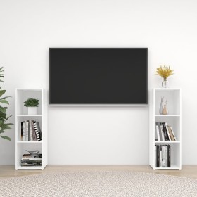 Muebles de salón 2 piezas madera ingeniería blanco 107x35x37 cm de , Muebles TV - Ref: Foro24-3079907, Precio: 97,70 €, Descu...