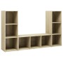 Muebles de salón 3 piezas madera de ingeniería roble Sonoma de , Muebles TV - Ref: Foro24-3079964, Precio: 130,20 €, Descuent...