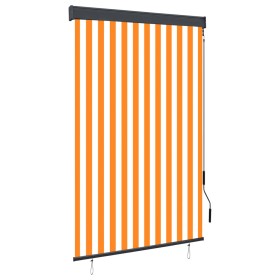 Estor enrollable de exterior blanco y naranja 120x250 cm by , Blinds and blinds - Ref: Foro24-145963, Price: 53,32 €, Discoun...