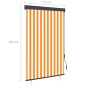 Estor enrollable de exterior blanco y naranja 120x250 cm by , Blinds and blinds - Ref: Foro24-145963, Price: 53,32 €, Discoun...