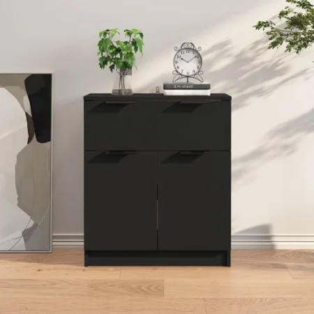 Schwarzes Sperrholz-Sideboard 60x30x70 cm von vidaXL, Sideboards - Ref: Foro24-811089, Preis: 90,05 €, Rabatt: %