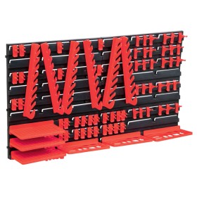 Kit de cajas de almacenaje 96 pzas paneles de pared rojo negro