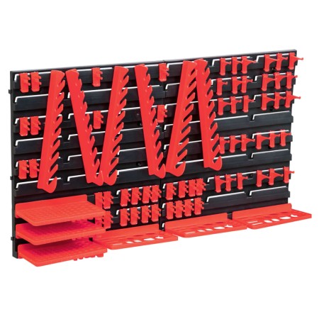 Kit de cajas de almacenaje 96 pzas paneles de pared rojo negro