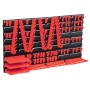 Kit de cajas de almacenaje 96 pzas paneles de pared rojo negro