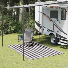 Alfombra de tienda de campaña gris antracita y blanca 250x550cm