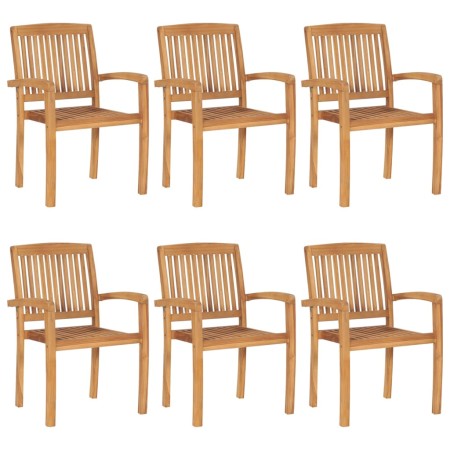 Sillas de jardín apilables 6 unidades madera maciza de teca by , Garden chairs - Ref: Foro24-3073208, Price: 684,85 €, Discou...
