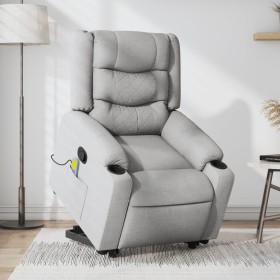 Sillón de masaje reclinable de pie de tela gris claro by , Armchairs - Ref: Foro24-3206576, Price: 298,11 €, Discount: %