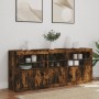 Aparador con luces LED roble ahumado 162x37x67 cm by , Sideboards - Ref: Foro24-3208999, Price: 202,46 €, Discount: %
