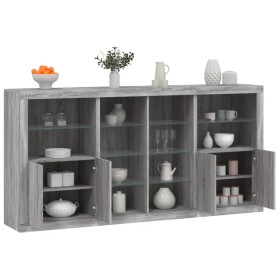 Aparador con luces LED gris Sonoma 202x37x100 cm von , Sideboards - Ref: Foro24-3209189, Preis: 292,07 €, Rabatt: %