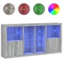 Aparador con luces LED gris Sonoma 202x37x100 cm von , Sideboards - Ref: Foro24-3209189, Preis: 292,07 €, Rabatt: %