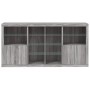 Aparador con luces LED gris Sonoma 202x37x100 cm von , Sideboards - Ref: Foro24-3209189, Preis: 292,07 €, Rabatt: %